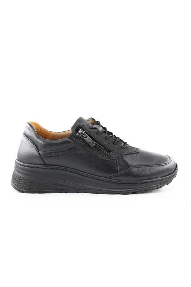 42748 Genuine Leather Orthopedic Black Women's Daily Mother Shoes