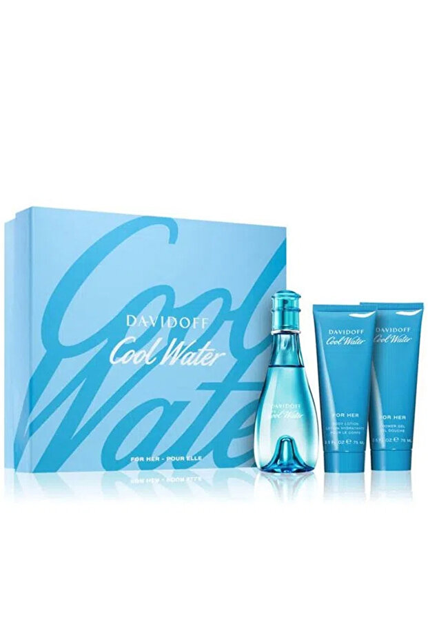 Cool Water Woman For Women Set Eau De Toilette 100ml + Sg 75ml + Bl 75ml