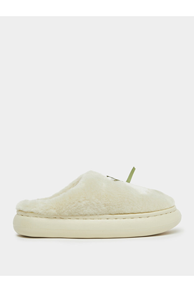 Faux Fur Plush Bow Detail Bedroom Slippers