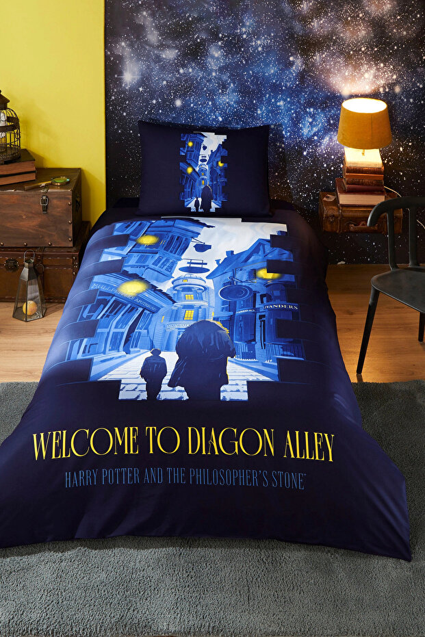 Harry Potter Alley Single Licensed Elasticated Children's Duvet Cover Set