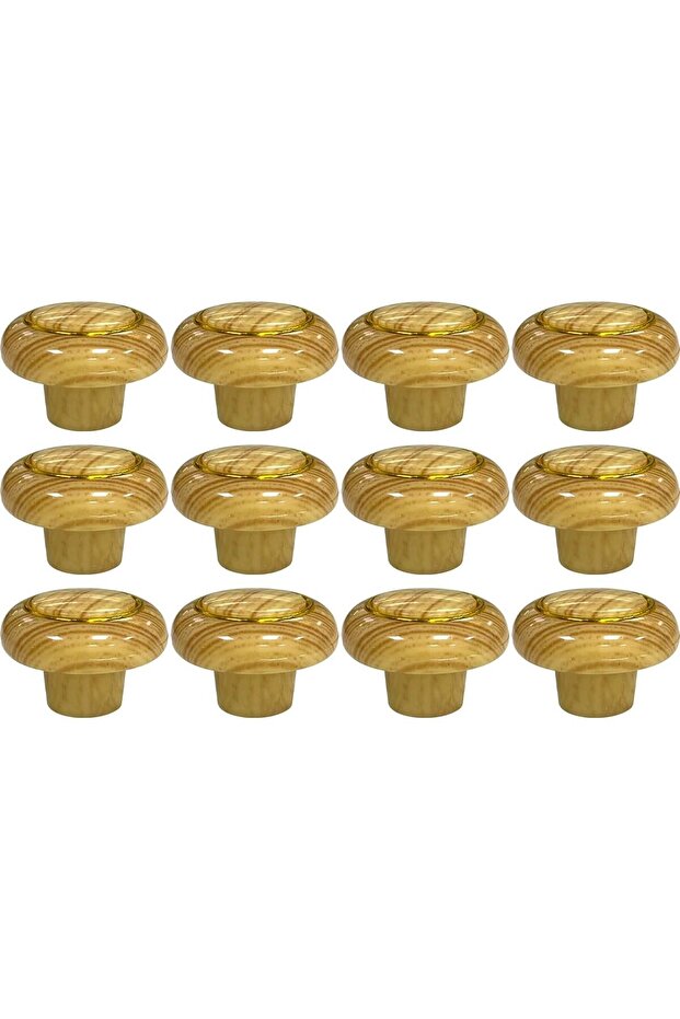 Modern Furniture Handle Knobs Cabinet Drawer Pull Single Hole Dresser Knobs (12, PVC GOLD)