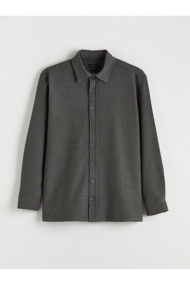 Gray Comfortable Fit Gabardine Men's Shirt