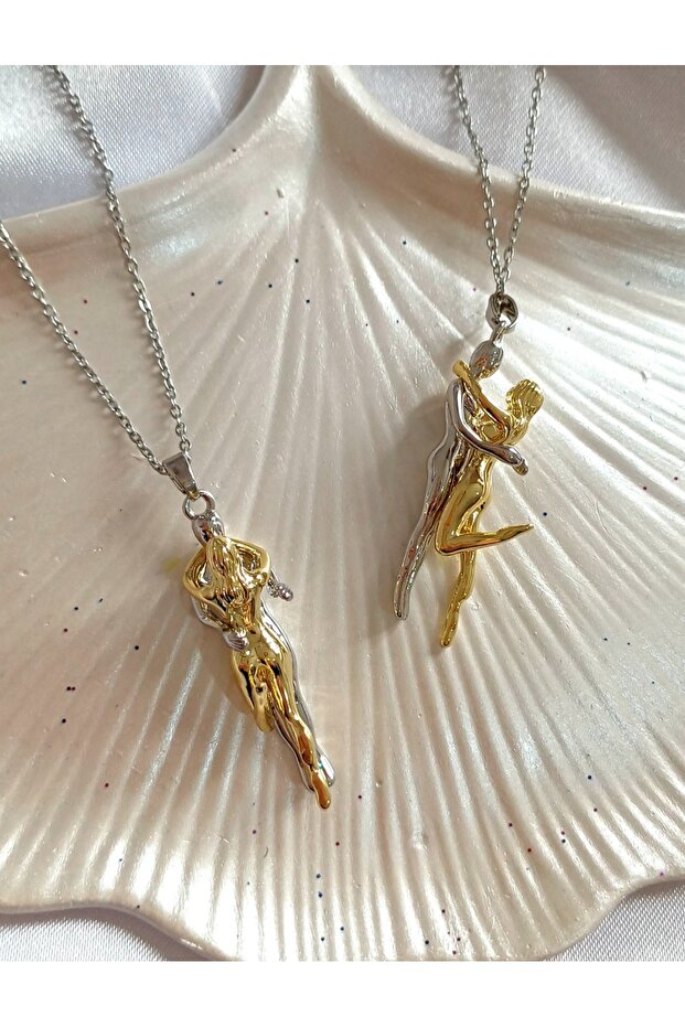 Çelik Sarılan çift kolyesi - 2