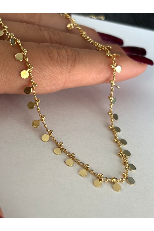 Tasarım 14K Pullu Kadın Kolye - 1