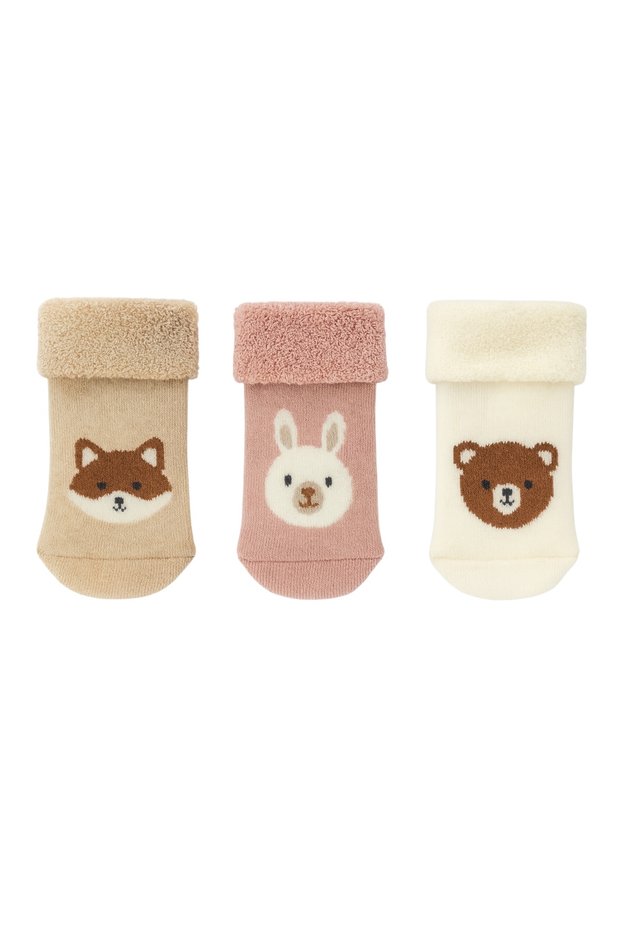 Newborn Baby Towel Cotton Socks 3 Pairs
