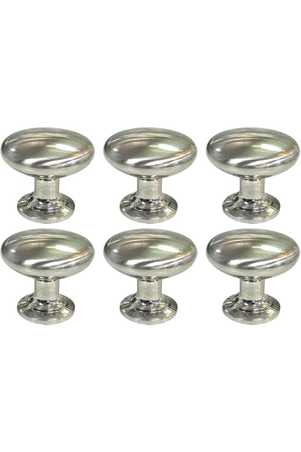 Modern Furniture Handle Knobs Cabinet Drawer Pull Knobs (6, METAL CHROME FLAT) - 1