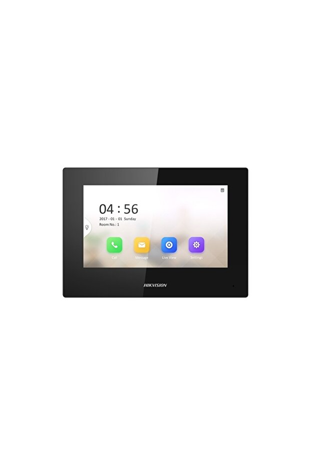 TCP/IP Video Intercom Monitor, 7-inch TFT LCD Touch Screen, PoE, DS-KH6320-LE1 - 1