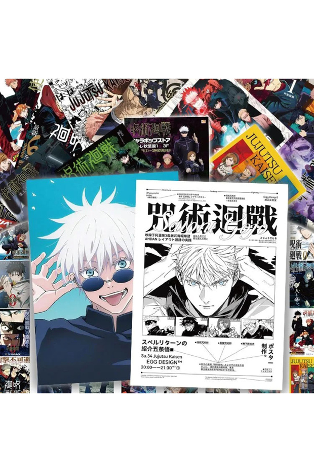 Bandai 60PCS 10/30/60pcs Anime Jujutsu Kaisen Posters Stickers Waterproof Graffiti Skateboard Suitca