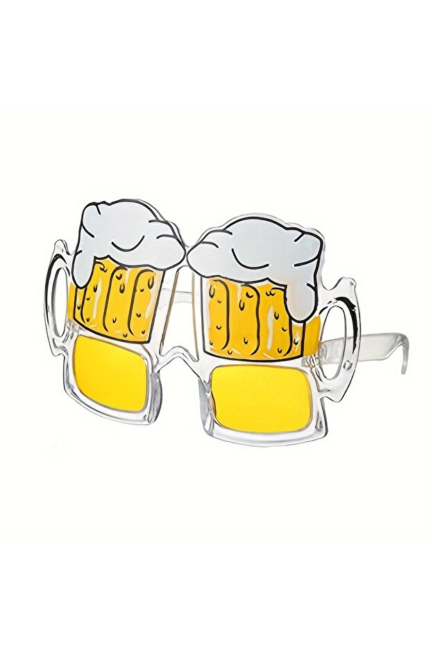 YELLOW Novelty Bubble Beer Mug Glasses Plastic Durable Design - Tropical Theme Photo Booth Props for