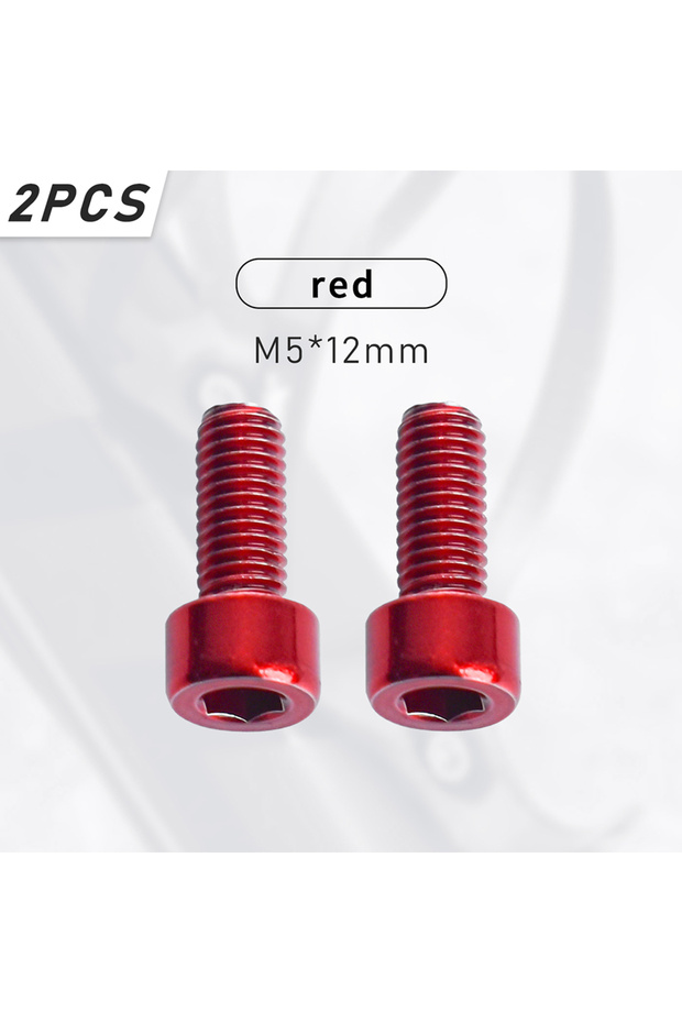 M5-12 Red 2PCS KRSEC 2pcs Bicycle Bottle Cage Screws M5×12mm Ultra-Light Stainless Steel Holder Bolt