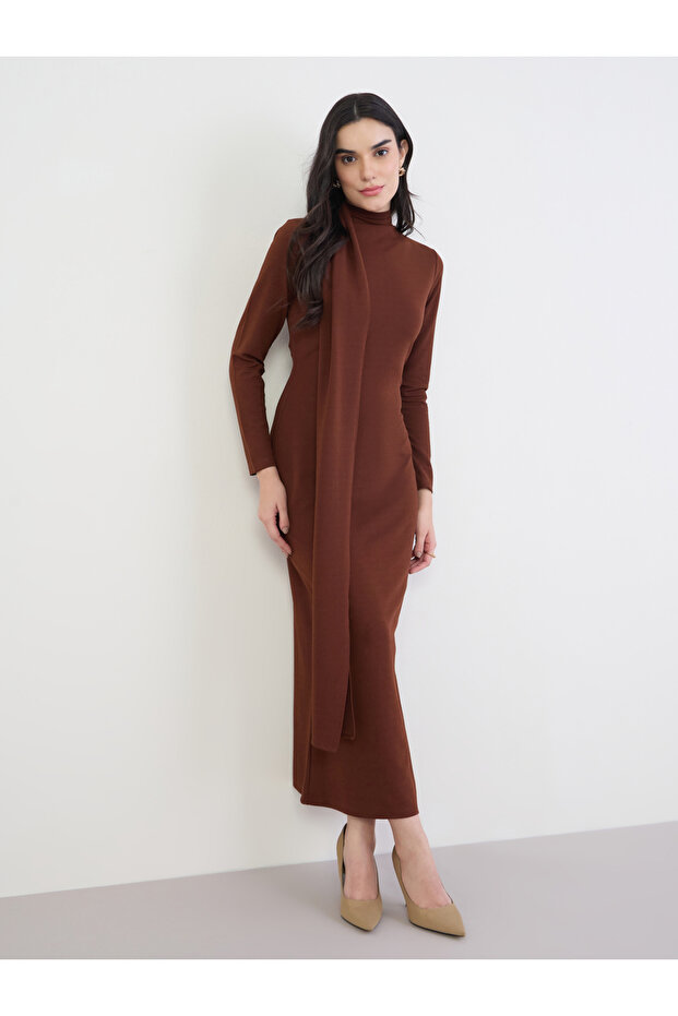 Women Brown Bodycon Maxi Dress