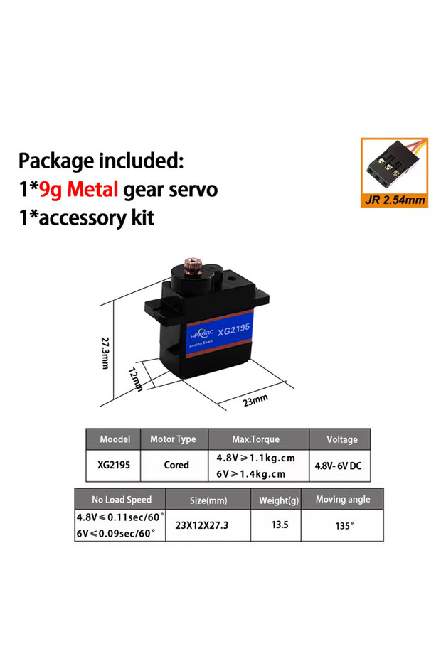 XG2195 9G Servo HPXGRC Waterproof Servo 9g 17g 20g Digital Micro Servo for RC Plane Drone Mini Car H