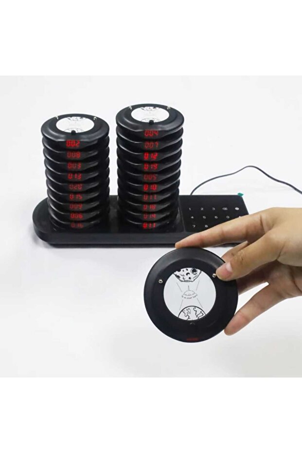 نظام استدعاء العملاء Pager Master - للمطاعم والمقاهي (20 جهازًا) دائرى