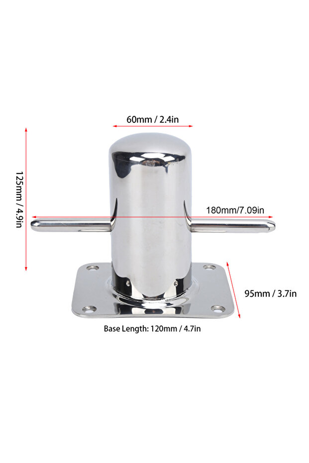 120mm 316 Stainless Steel Single Mooring Bitt Heavy Duty Cross Bollard Cleat Marine Hardware Accesso