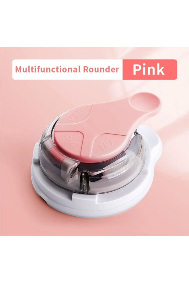 7003-pink 3-in-1 Multifunctional Corner Rounder R4/R7/R10 Plastic Punching Machine Chamferer Cutter