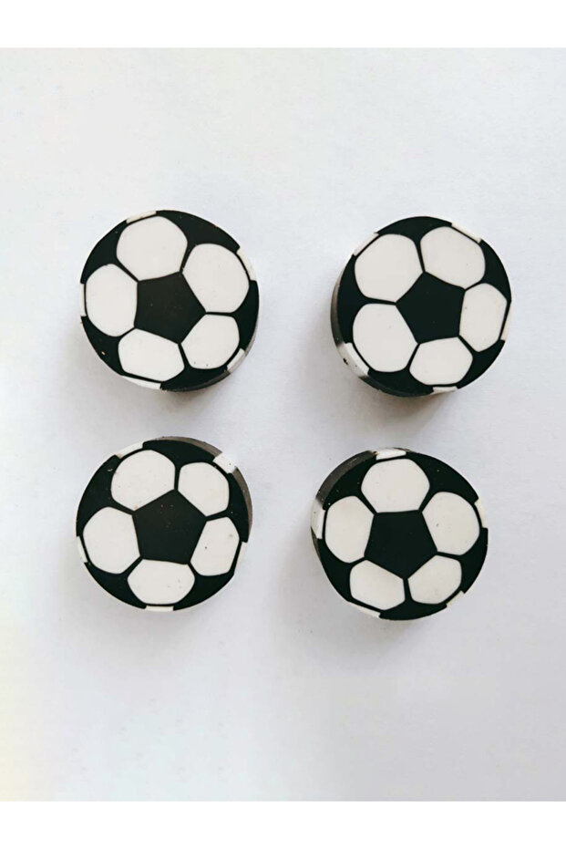 XPC-039-4ps 4pcs/pack Round Football Pattern Eraser, Student Exam Portable Football Eraser - Fashion