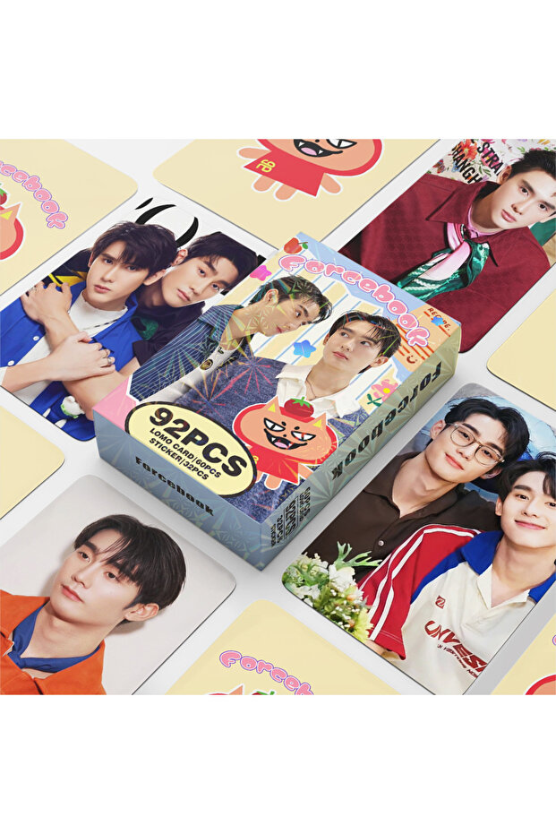 Random Cover 92PCS Forcebook Thai Star Photo Cards Set with Stickers - Force & Book LOMO Collectible