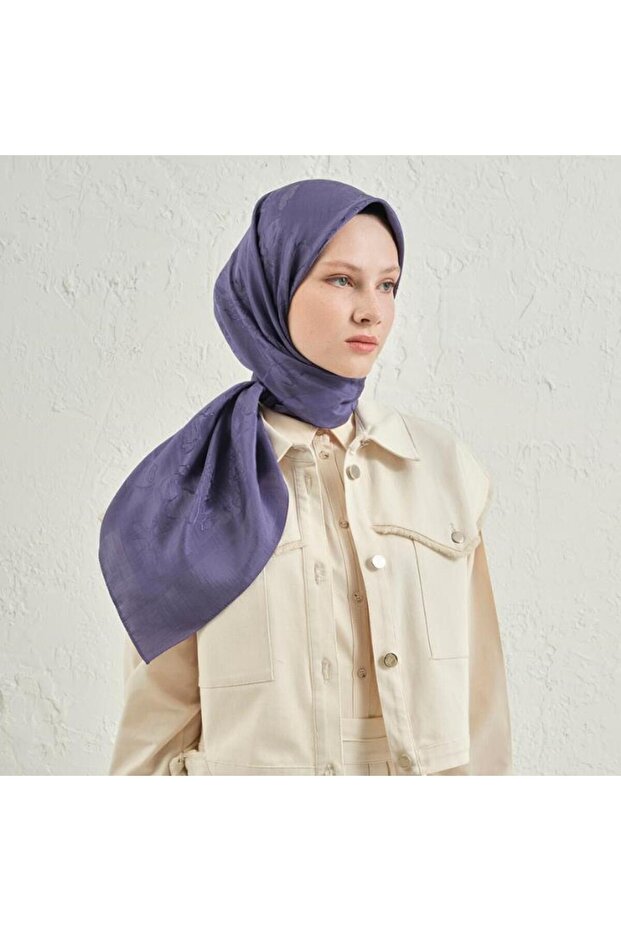 Stylish Purple Cotton Scarf Modern Scarf