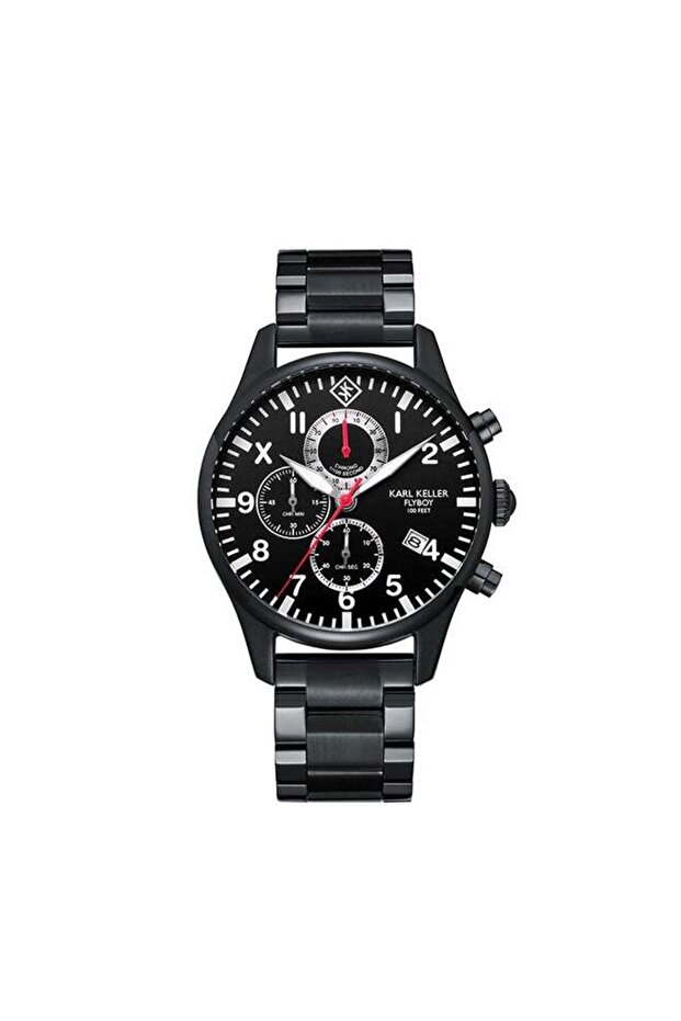 Men's Chronograph Round Shape Stainless Steel Wrist Watch KKAV8205 - 43 Mm
