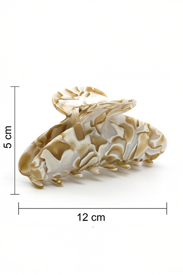 مشبك ملابس كريمي اللون بنمط رخامي - 3