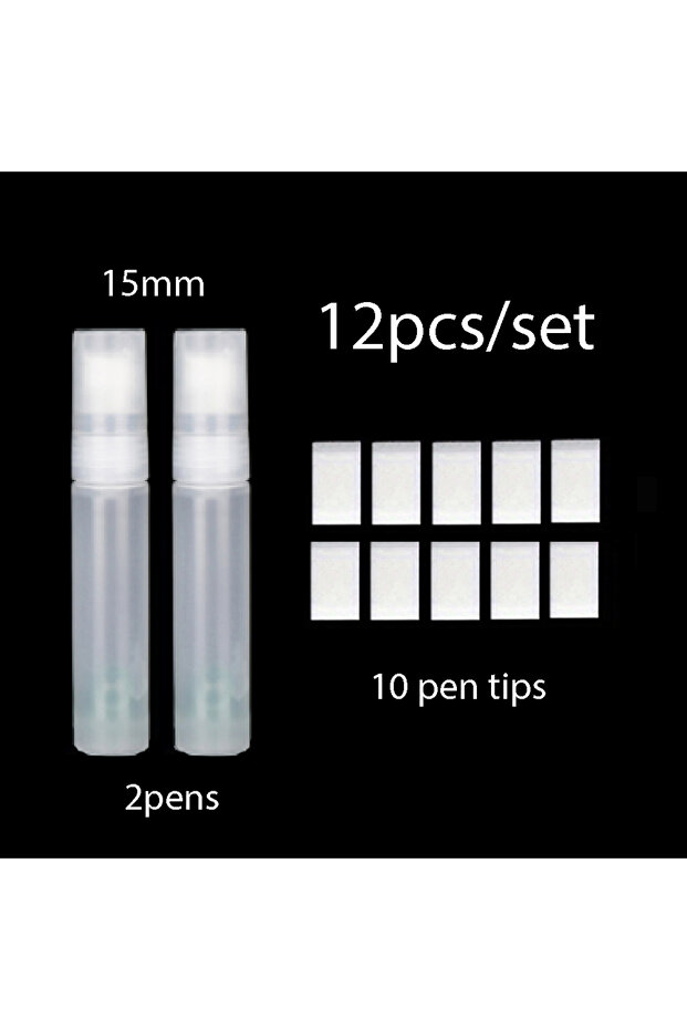 15mm 12pcs set 3/5/8/10/15/30/ 50 MM, With Replancement Head, Reusable Graffiti Pen Plastic Transpar
