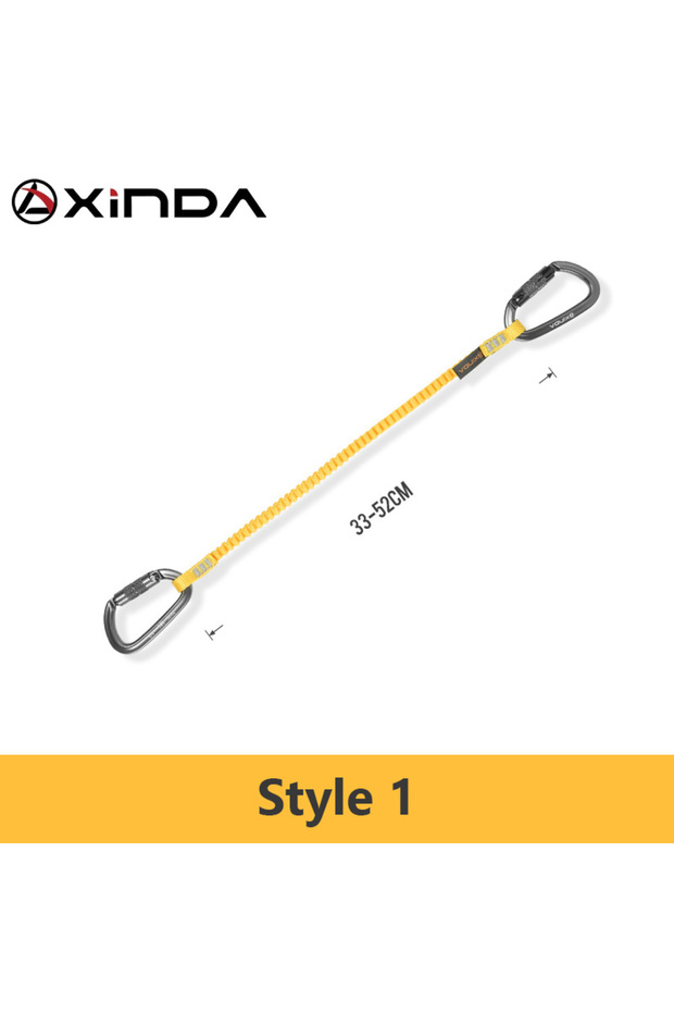 حبل أمان مطاطي من نوع Xinda رقم 1 مزود بخطاف كارابين، حبل أمان عملي مضاد للسقوط
