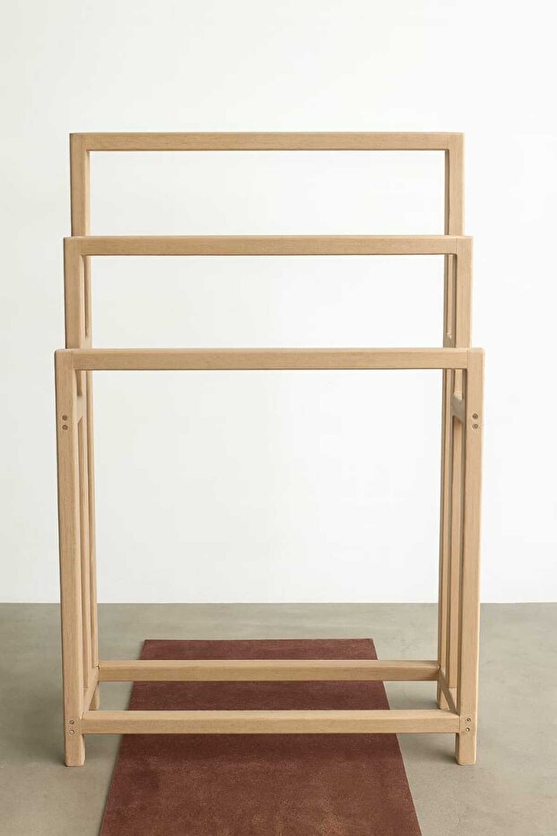 Wood AOk solid wood Valet Coat & Trouser Rack, 98.5 x 47 x 36 cm, Natural