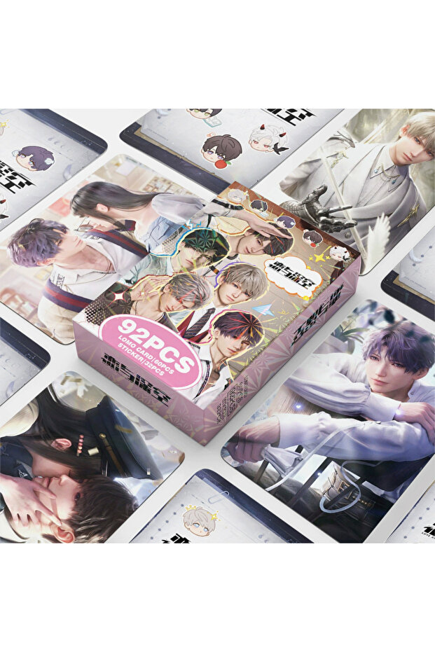 Random Cover 92Pcs/Set Love and Deep Space Laser LOMO Cards - Sylus Zayne Xavier Rafayel Characters