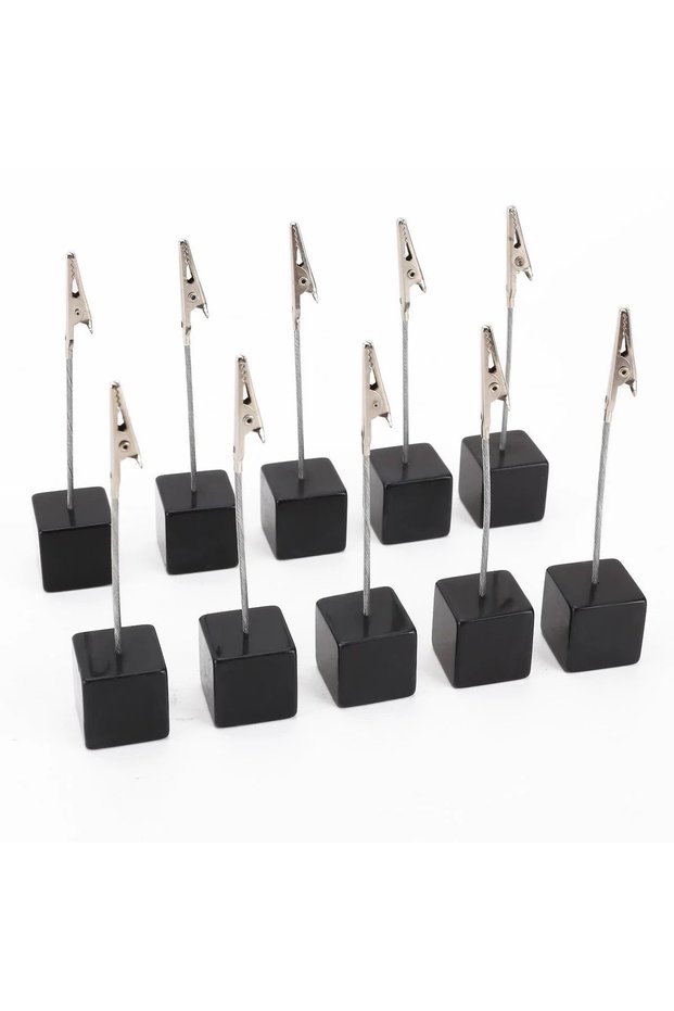 ZPJ010 10pcs photo clip, note holder, wooden metal clip base, office storage, home decoration bracke