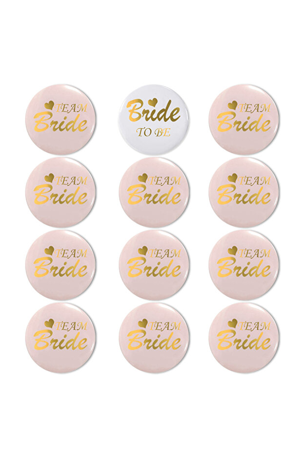 12pcs set 12pcs Bachelorette Party Badges Team Bride Bridesmaid Tribe Squad Hen Night Badges Bride T