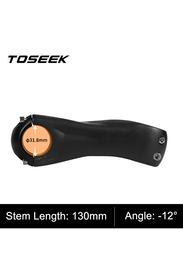 Matt-Angle 12-130mm TOSEEK K03 Carbon Stem 12Degree Mountain Bike Stem 31.8mm Bicycle Handlebar Stem
