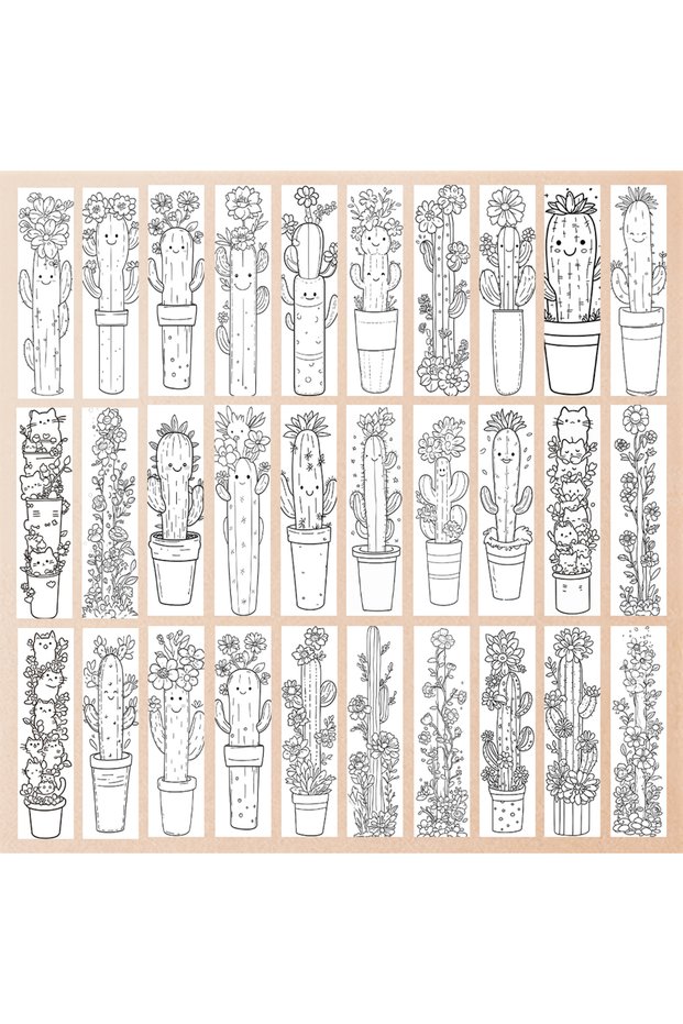 Mixed Color 32pcs. Colored potted plant bookmarks, suitable for Christmas, Halloween, teachers, read
