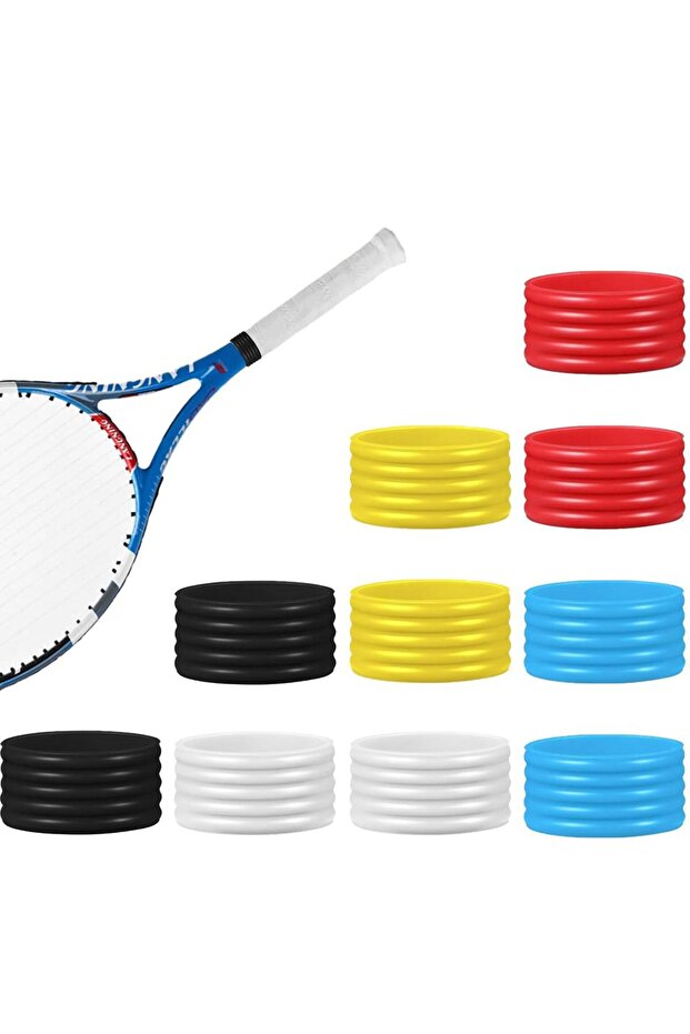 10PCS Mixing colors Tennis Racket Handle Silicone Ring Tennis Racket Rubber Racquet Grip Ring Racket
