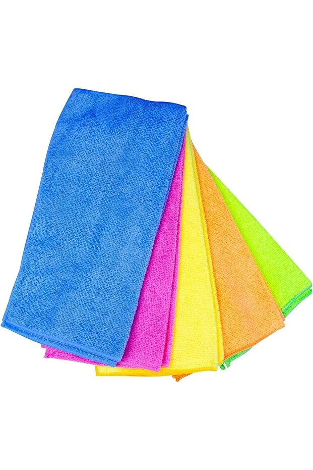 Microfibre Cleaning Cloths Set, Multi-Colour Pack, Ultra-Absorbent, Multi-Purpose Reusable