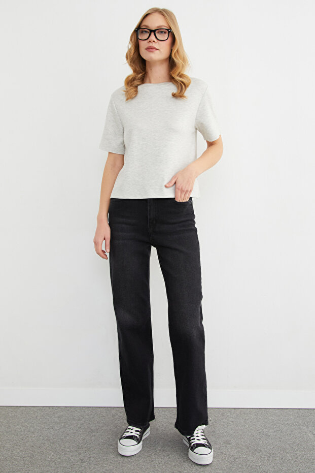 Basic Bisiket Yaka Modal Tişört - 3