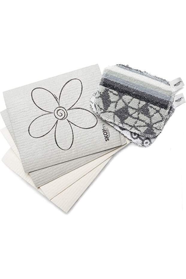 Bundle Swedish Dish Cloth 4-Pack + Scrub 2-Pack, Monochromatic, Reusable, Plastic-Free Packagin
