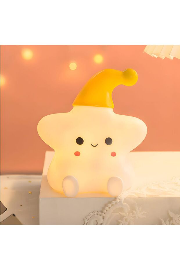 X Spring Silicone Nursery Night Light for Kids - Squishy Soft Star Lamp