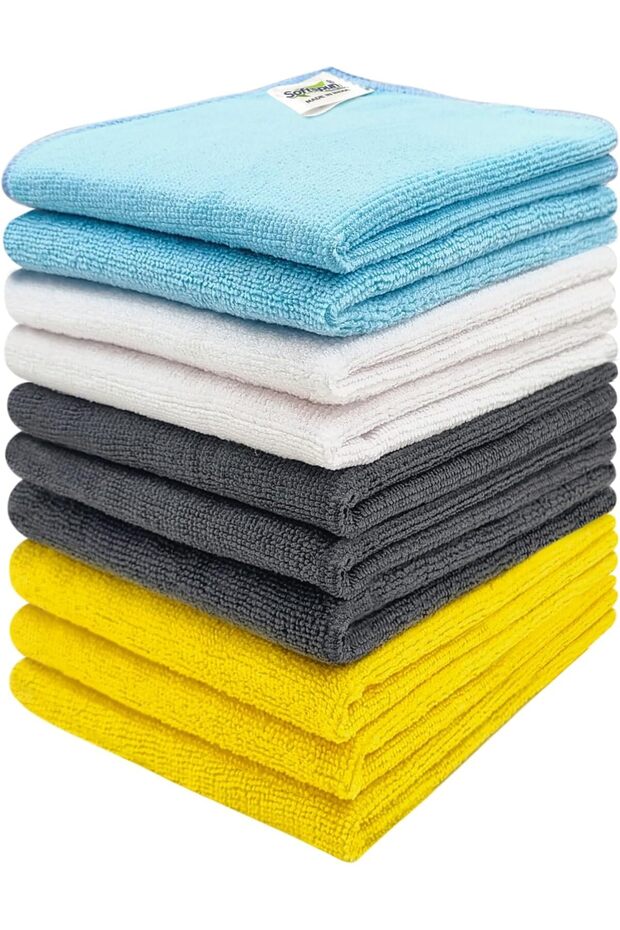Microfiber Cleaning Cloths, 10 pcs 30 x 35 cm, 280GSM, Multi-Color