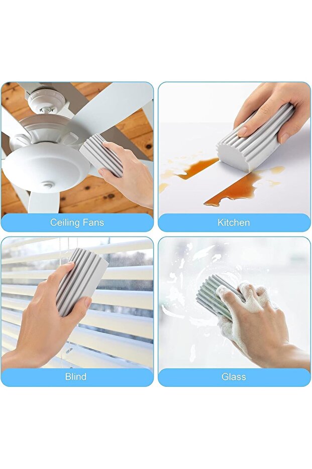 2 pcs Damp Clean Sponge Duster (Grey) - 5