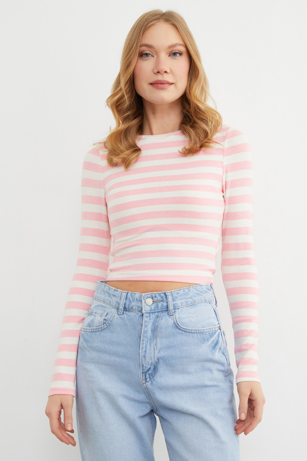 Basic Çizgili Likralı Body - 4