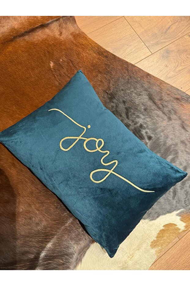 Husă pentru pernă brodată Joy, verde - 2