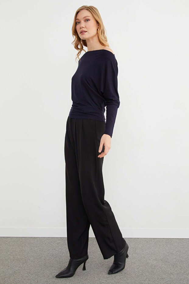 Basic Kayık Yaka Yarasa Kol Bluz - 3