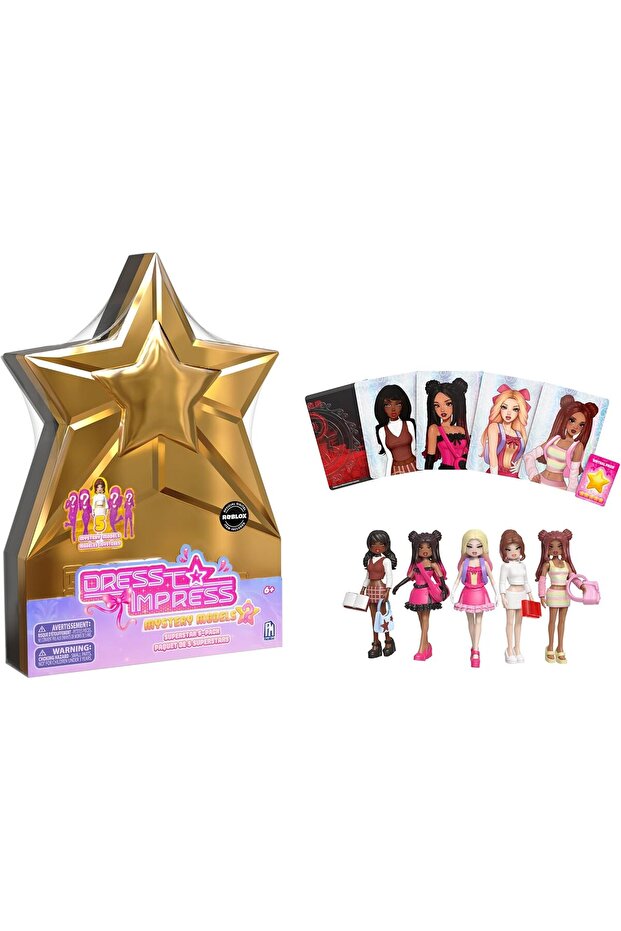 PhatMojo Dress to Impress Mystery Models Superstar 5-Pack with Star Storage Case (Includes DLC Code)