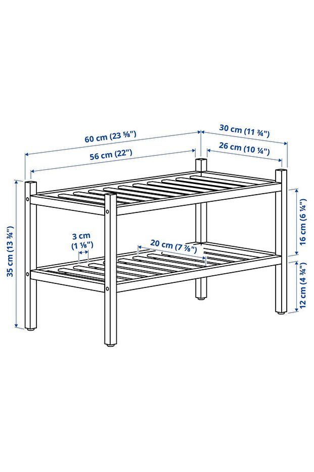 ayakkabılık, bambu, 60 cm - 5