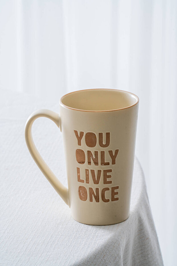 Ruby Porselen Kupa Krem - 530 ml - 1