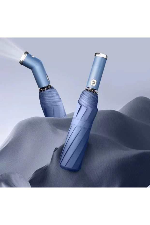 مظلة مع مصباح يدوي أزرق - 1