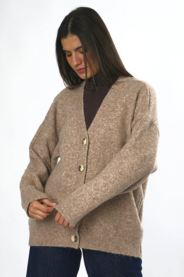 Kadın Oversize Triko Hırka - 4