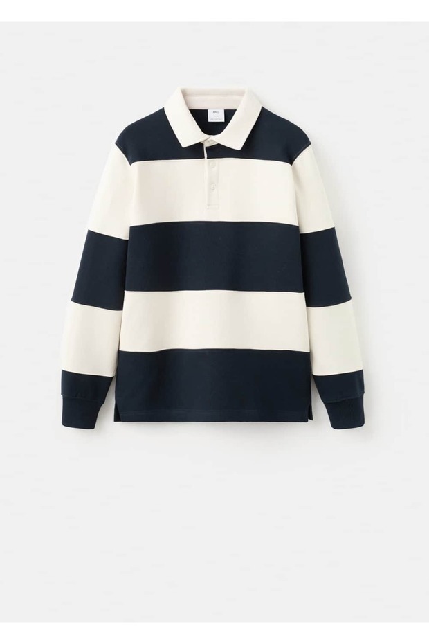 Çizgili polo sweatshirt - 3