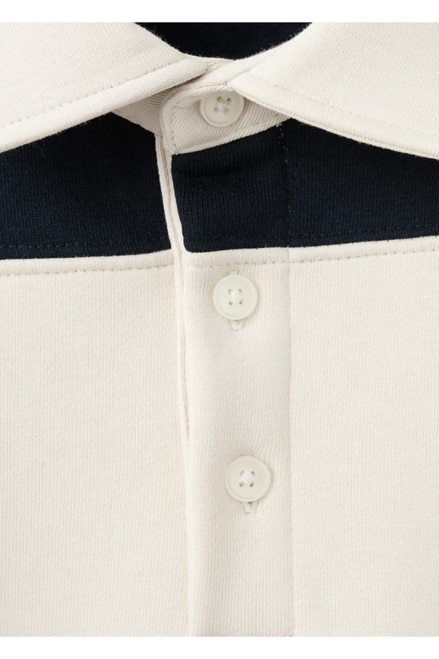 Çizgili polo sweatshirt - 6