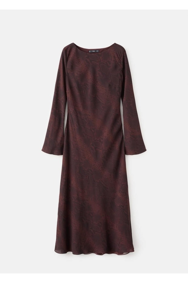 Hayvan desenli A-line elbise - 3